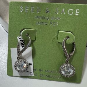 Seed & Sage Sterling Silver Crystal Drop Earrings
